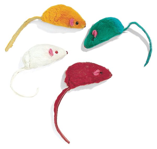 Ethical Pet Plush Mice Asstd Colors 4 Pack Online Hot Sale