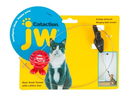 JW Pet Cataction Doorknob Teaser With Cuz Cat Toy Multi-Color 1ea One Size Discount