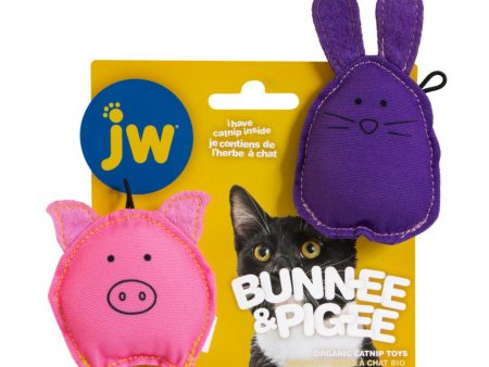 JW Pet Cat Pig-ee & Bunn-Ee Catnip Combo Toy 1ea SM Supply