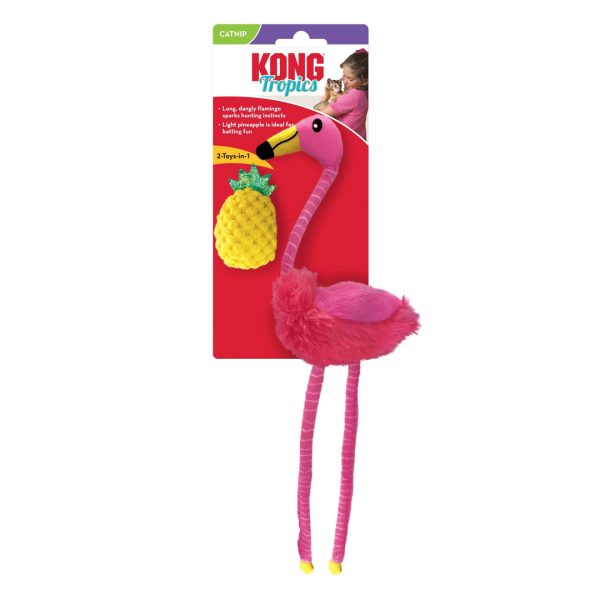 KONG Tropics Flamingo & Pinapple Cat Toy 1ea 2 Pc Discount