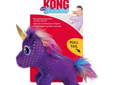 KONG Enchanted Buzzy Unicorn Catnip Toy Purple 1ea One Size For Sale