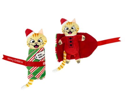 KONG Holiday Pull-A-Partz Cat Toy Present Mouse, 1ea One Size Cheap