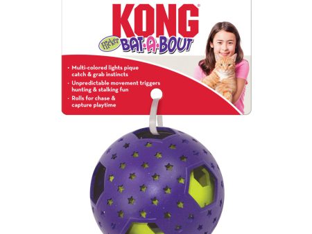 KONG Bat-A-Bout Flicker Disco Ball Catnip Toy Purple 1ea One Size Fashion