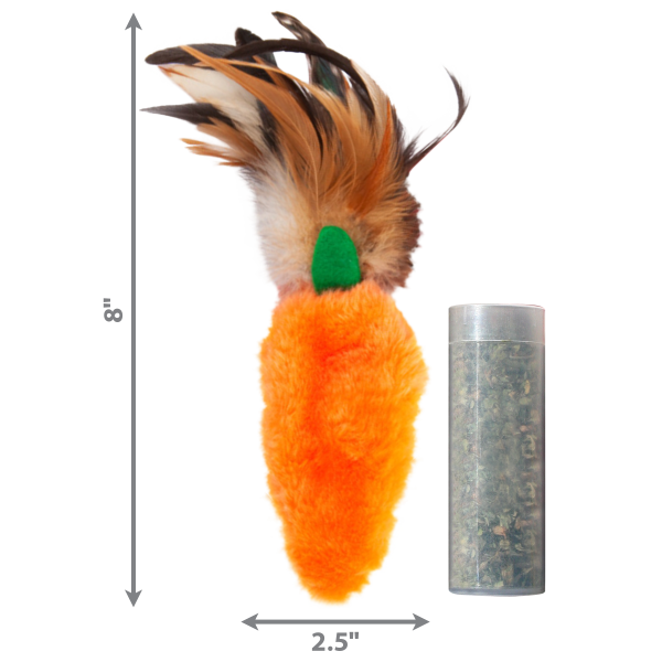 KONG Refillables Catnip Carrot with Feather Cat Toy Orange 1ea One Size Supply