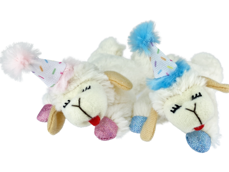 Multipet Lamb Chop Birthday Cat Toy 4  Pink For Cheap