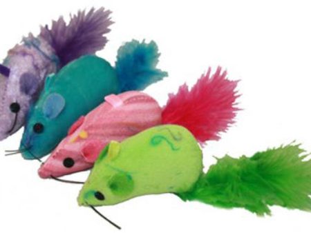 Multipet Yarn Mouse W  Feather Tail 3Inch 75 Pc. Hot on Sale