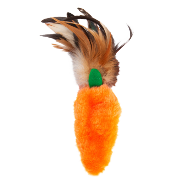 KONG Refillables Catnip Carrot with Feather Cat Toy Orange 1ea One Size Supply