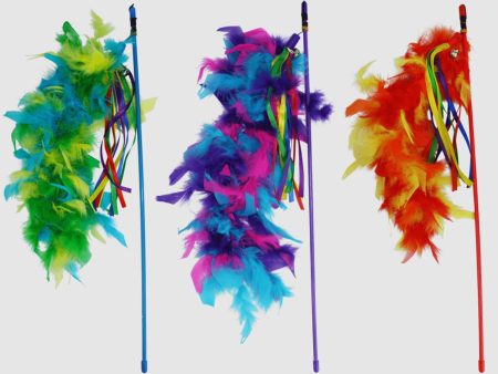 Multipet Cat Teaser Danglers with Feathers (Assorted) 20 inch on Sale