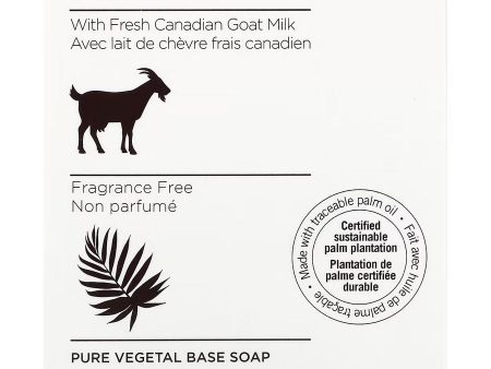 Nature by Canus, Pure Vegetal Base Soap with Fresh Canadian Goat Milk, Fragrance Free, 5 oz Online Hot Sale