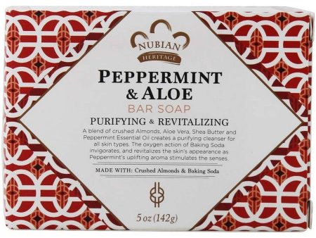 Nubian Heritage, Peppermint & Aloe Bar Soap, 5 oz Supply