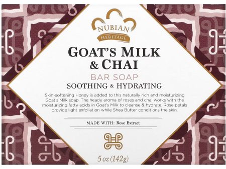 Nubian Heritage, Bar Soap Goat s Milk & Chai, 5 oz For Discount