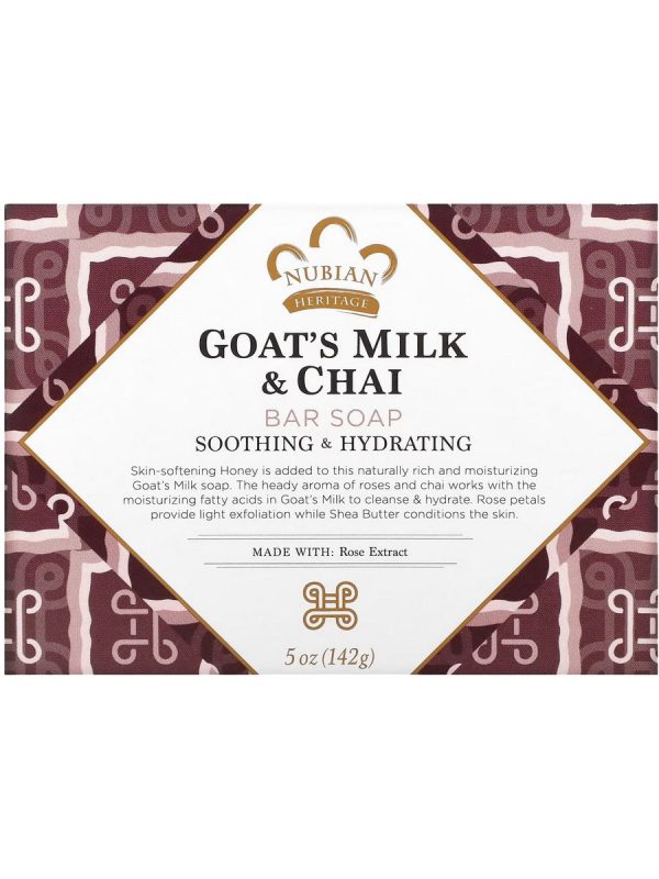 Nubian Heritage, Bar Soap Goat s Milk & Chai, 5 oz For Discount