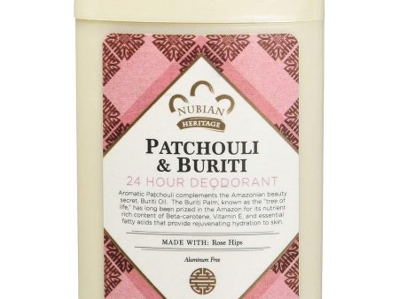 Nubian Heritage, 24 Hour Deodorant Patchouli & Buriti, 2.25 oz For Discount