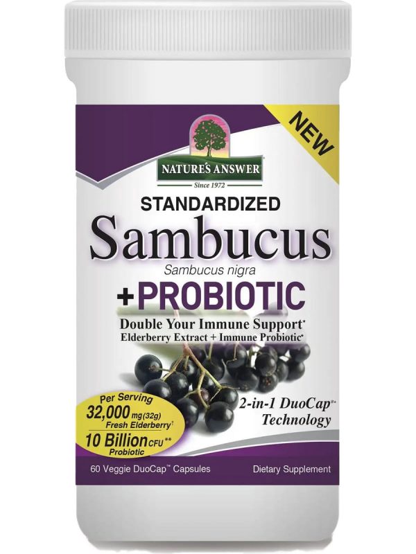 Nature s Answer, Sambucus + Probiotic Duo, 60 Veggie DuoCap Capsules For Sale