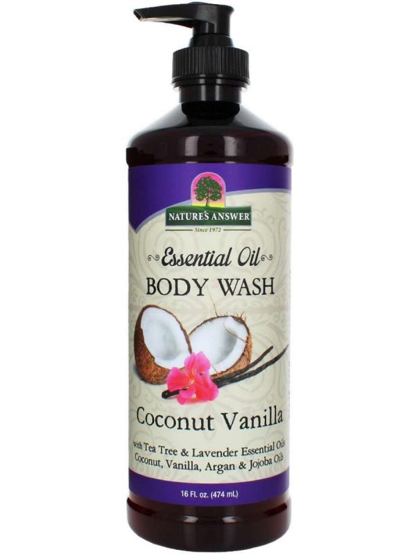 Nature s Answer, Essential Oil, Body Wash Coconut Vanilla, 16 fl oz For Sale