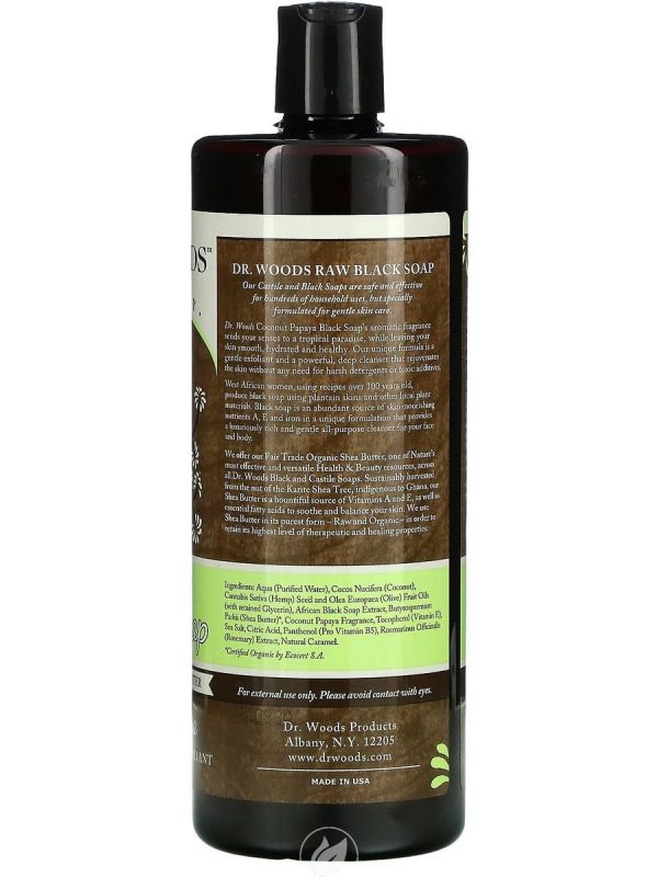 Dr. Woods, Black soap with Coconut Papaya, 32 fl oz For Discount