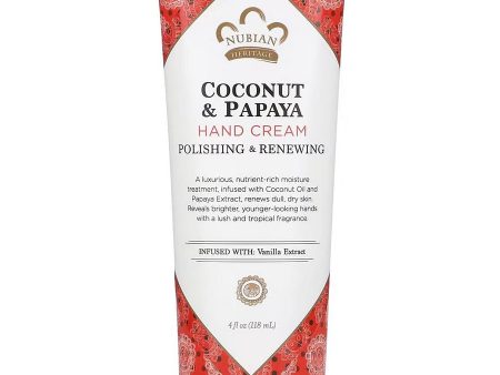 Nubian Heritage, Polishing & Renewing Hand Cream Coconut & Papaya, 4 oz Sale