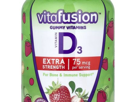 vitafusion, Vitamin D3, Extra Strength, 75 mcg, Natural Strawberry, 120 Gummies Fashion