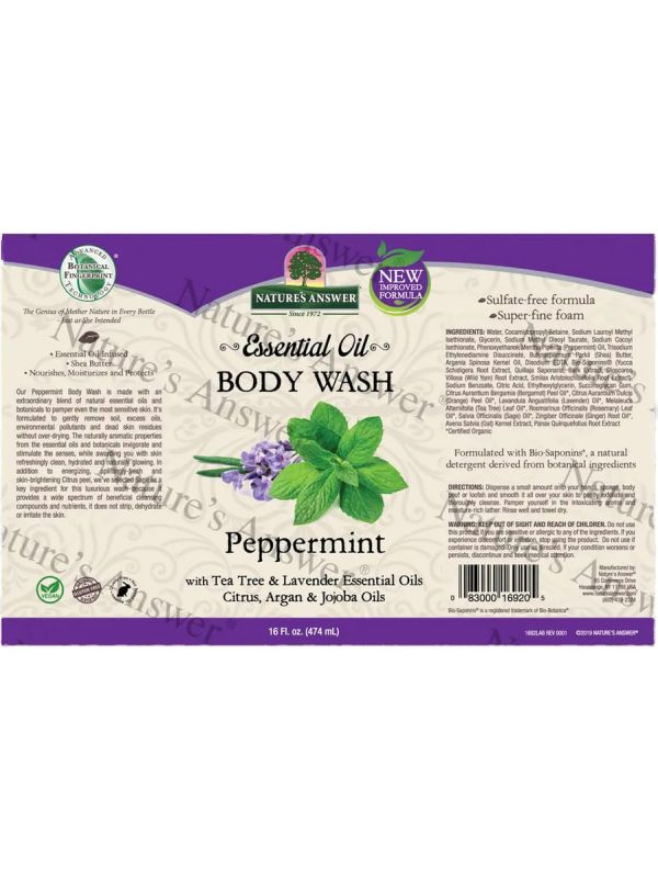 Nature s Answer, Essential Oil, Body Wash Peppermint, 16 fl oz Hot on Sale