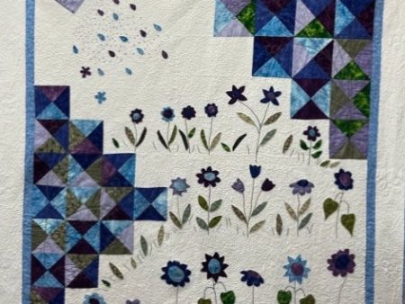 Sewing Seeds, Purple Flowers Finished Quilt Online Sale