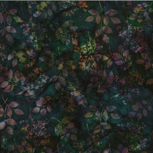 Bali Batiks by Hoffman - Mixed Foliage Black Jade 2431-216 For Discount