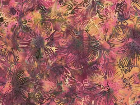 Bali Batiks by Hoffman - Outline Flowers Bohemian 2437-614 Online Sale