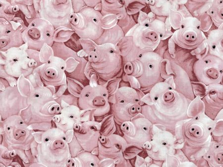 Blakes Farm by Timeless Treasures - Pink Pigs For Cheap