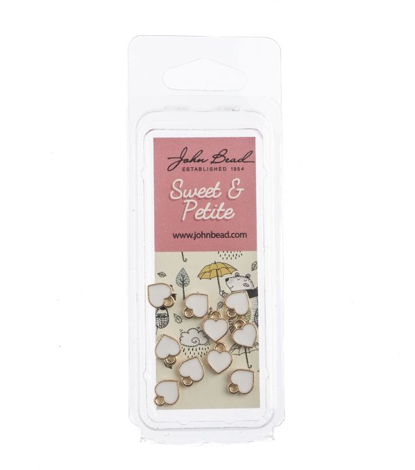 John Bead Charms - Small White Heart Cheap