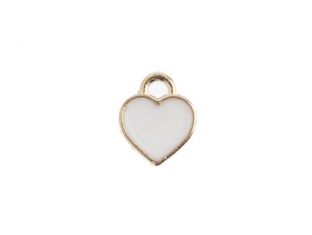 John Bead Charms - Small White Heart Cheap