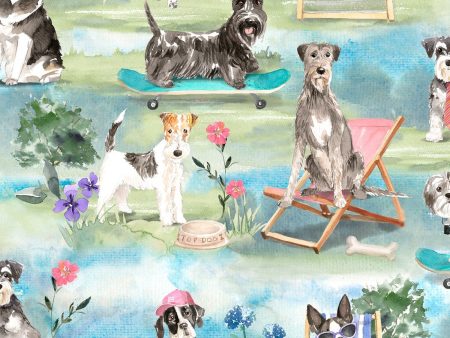 3 Wishes Fabric - A Dogs Life - Dog Park Discount