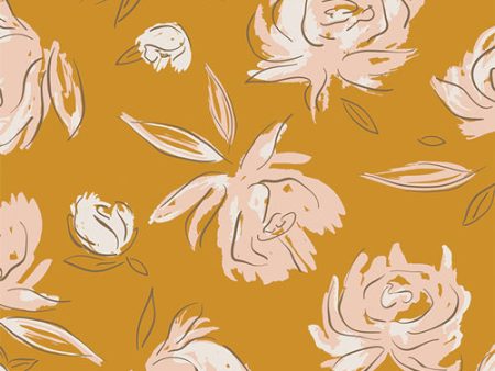 Art Gallery Flannel - All is Well F-22402a Bed of Roses Amber Cheap