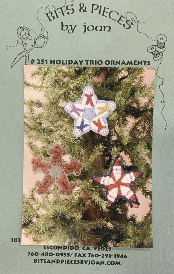 Bits By Joan Pattern - 251 Holiday Trio Ornaments Sale